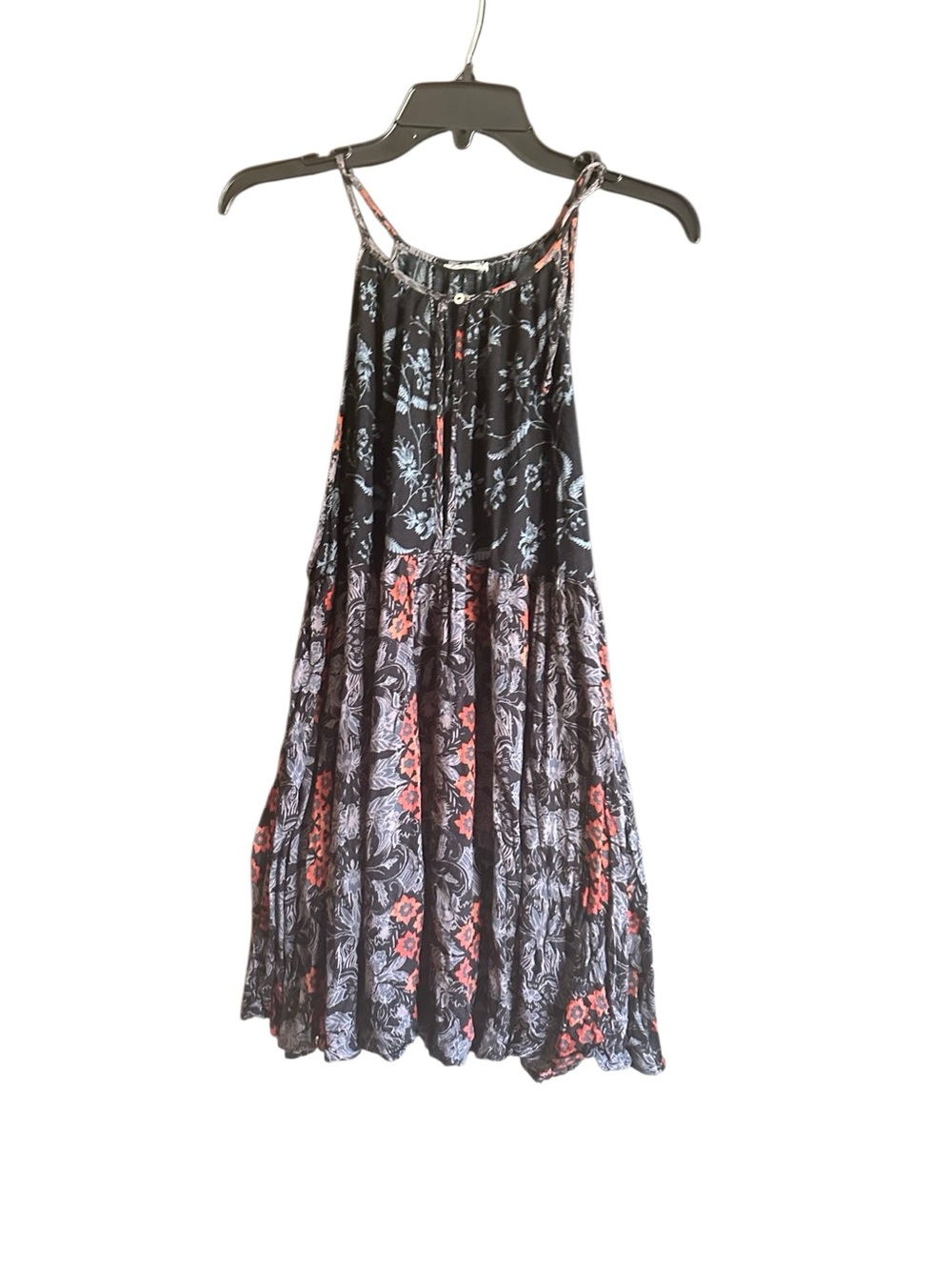 Intimately Free People Wildest Dreams Floral Swing Dress in Black and Rust. Larg - Picture 3 of 12